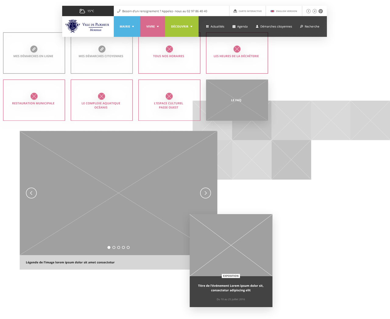 Image des étapes de conception UX du site la ville