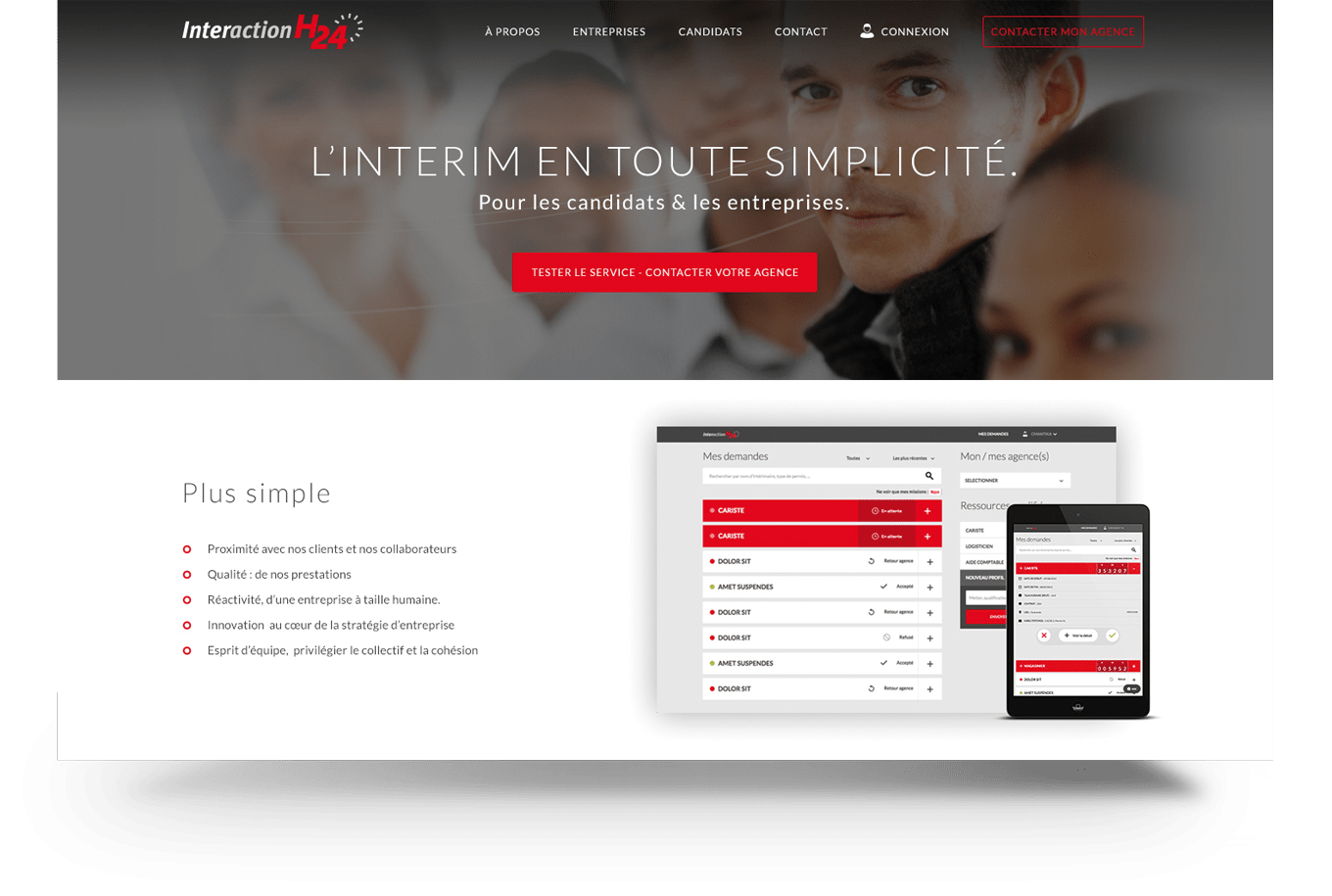 Image de présentation du site internet sur mesure pour Interaction à Rennes